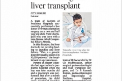 Prathima Hospitals had successfully Performed Liver Transplant Surgery  for a two and half year old kid